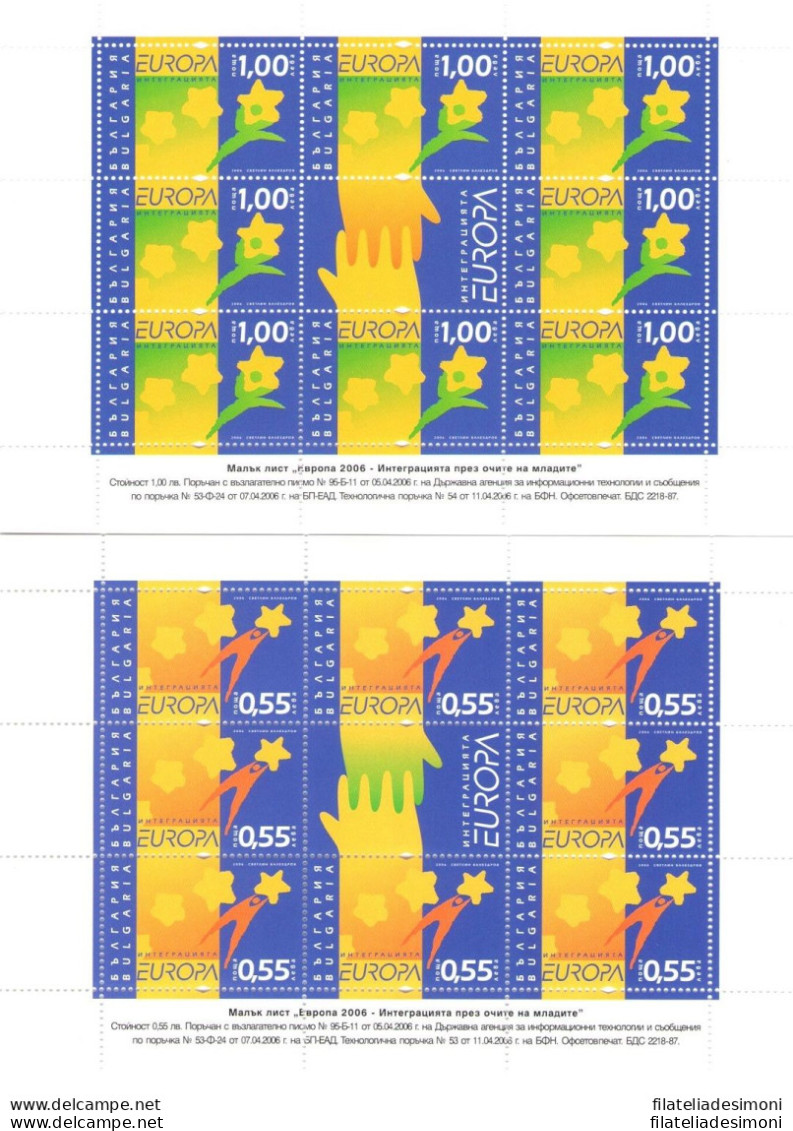 2006 EUROPA CEPT Bulgaria 2 Minifogli &quot;Integrazione Giovani&quot; MNH** - Otros & Sin Clasificación