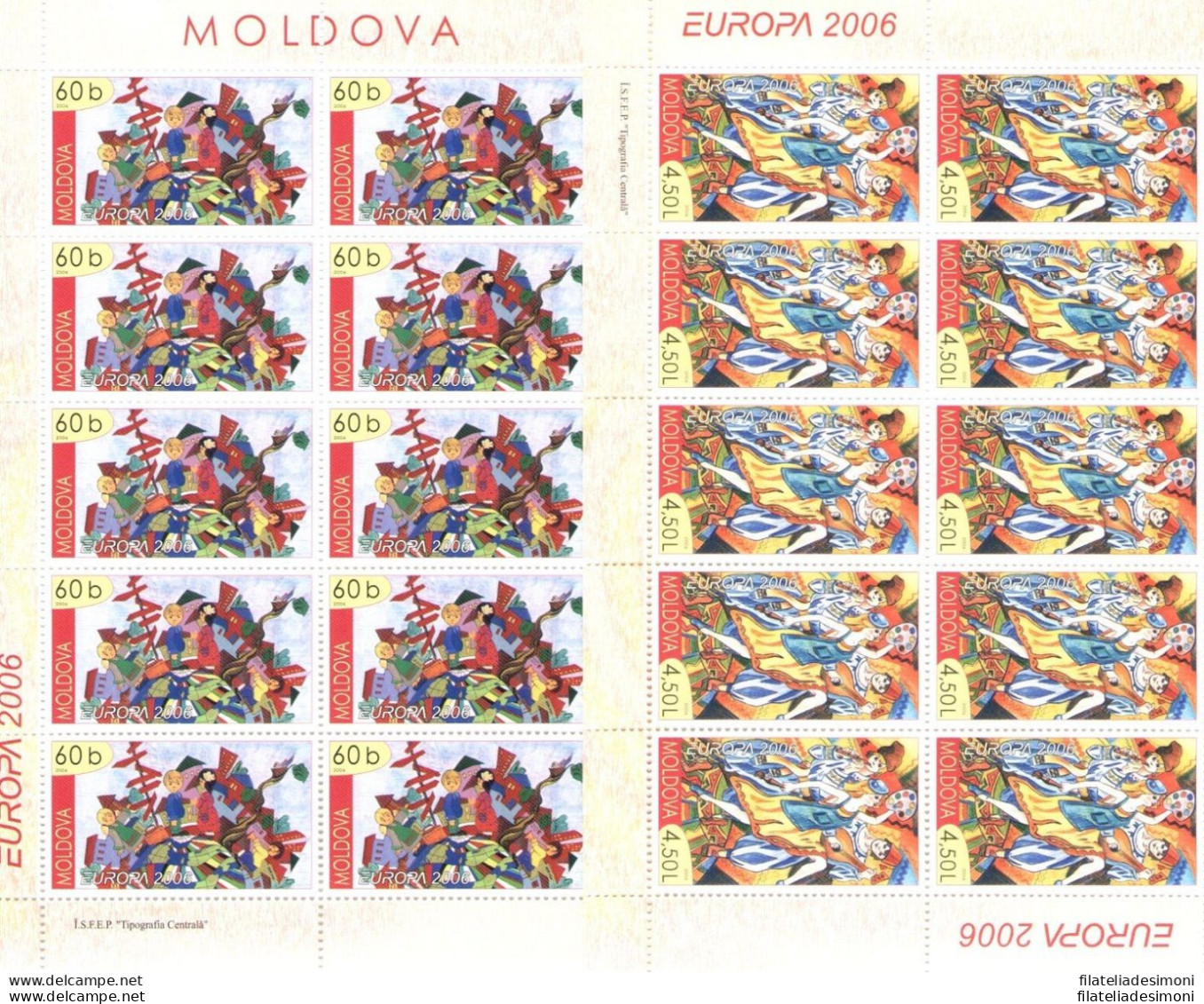 2006 EUROPA CEPT Moldavia 2 Minifogli &quot;Integrazione Giovani&quot; MNH** - Andere & Zonder Classificatie