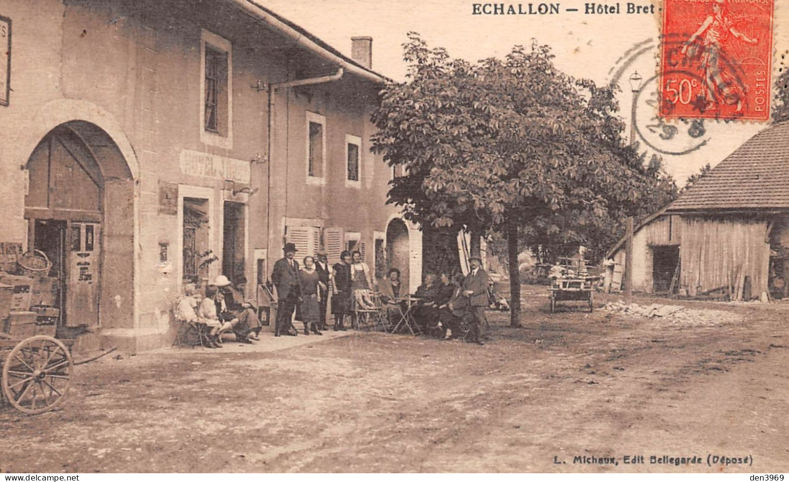 ECHALLON (Ain) - Hôtel Bret - Voyagé 1929 (2 Scans) - Non Classés