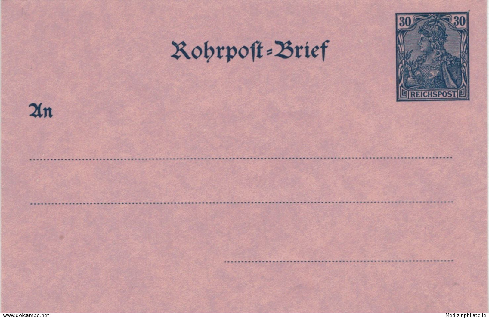 Rohrpost-Brief 30 Pf. Germania Raues Papier - Ungebraucht - Omslagen