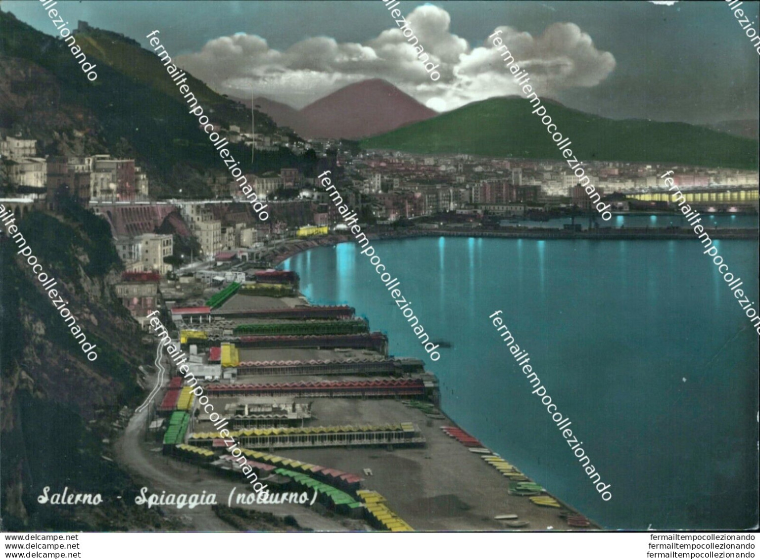 An665 Cartolina  Salerno Citta' Spiaggia Notturno - Salerno