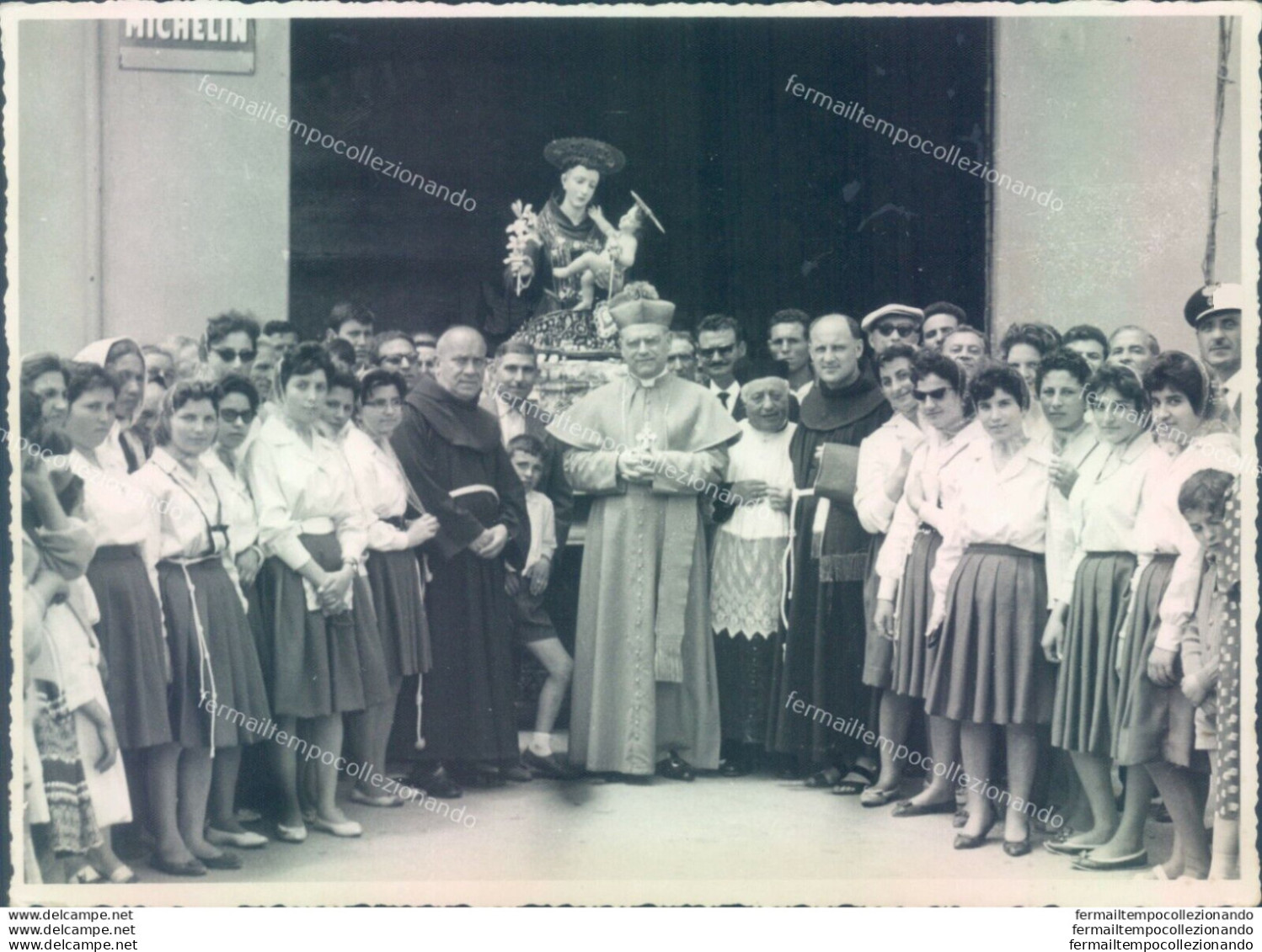 A312 - Polla - Salerno -vescovo Con Fedeli In Posa- Bella - Bozza Fotografica - Salerno