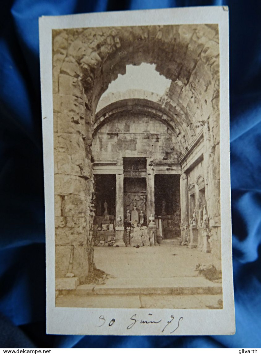 Photo Cdv Anonyme - Temple De Diane Nimes, Dédicace Datée 1875 L679B - Anciennes (Av. 1900)