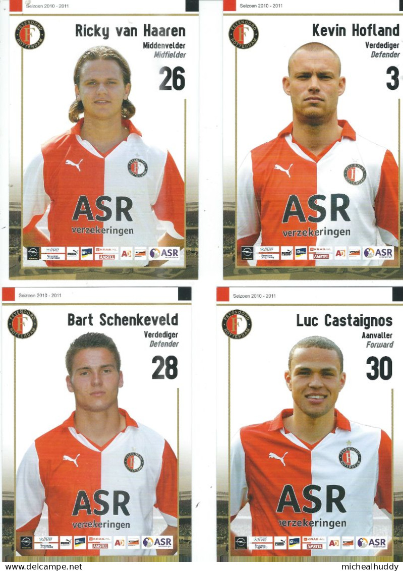 4  POSTCARDS   FC FEYENOORD ROTTERDAM 2010-11  SEASON - Voetbal