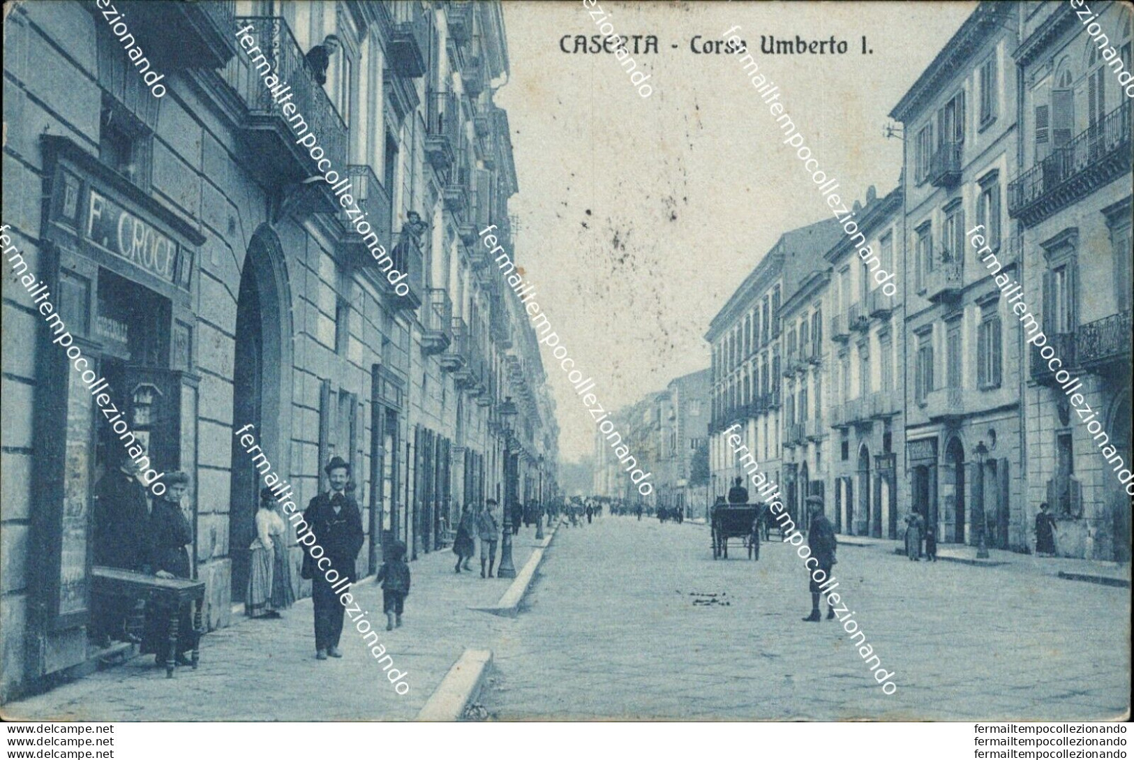 Bc6 Cartolina Caserta Citta' Corso Umberto I Bella!! 1922 - Caserta