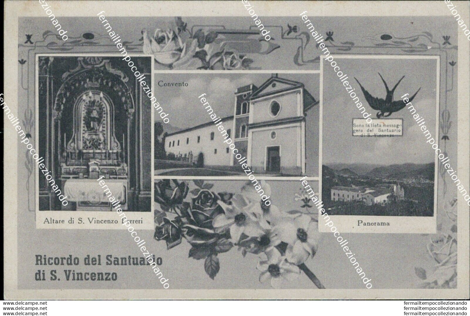 D801 Cartolina Dragonea Vietri Sul Mare Ricordo Del Santuario Di S.vincenzo - Salerno