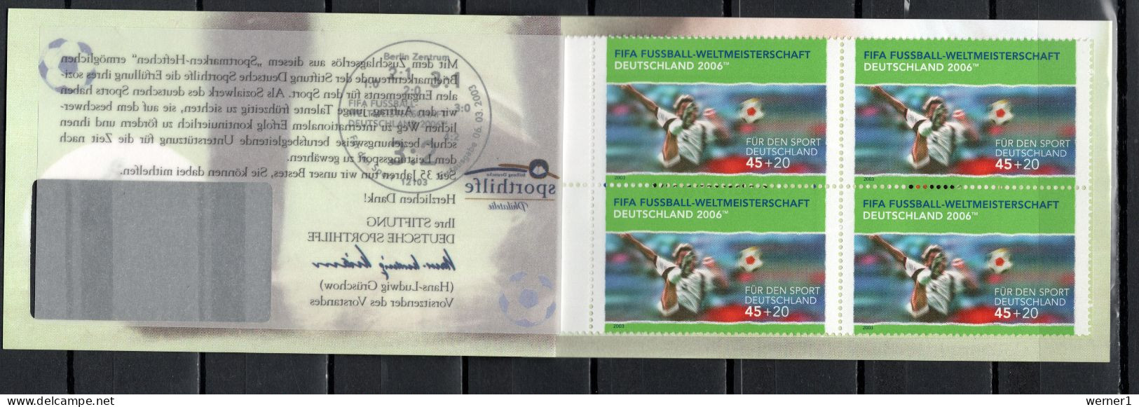 Germany 2003 Football Soccer World Cup Stamp Booklet With 4 Stamps + Vignette MNH - 2006 – Allemagne