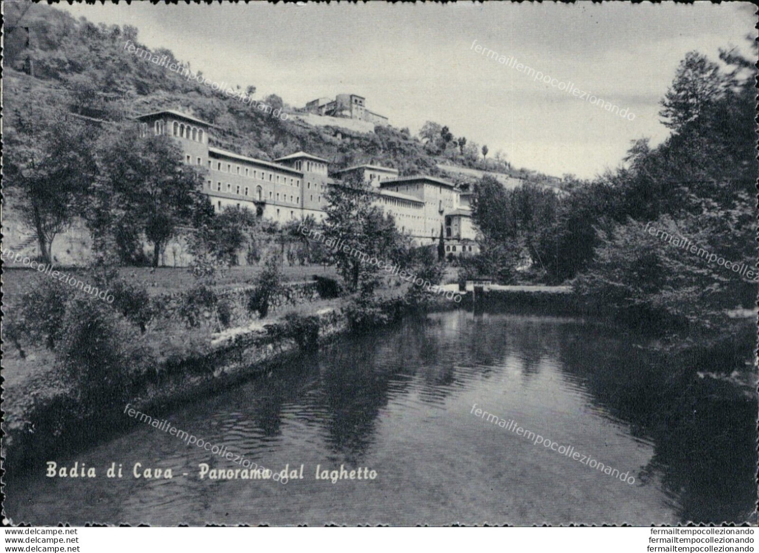 Ar516 Cartolina Badia Di Cava Panorama Del Laghetto Provincia Di Salerno - Salerno