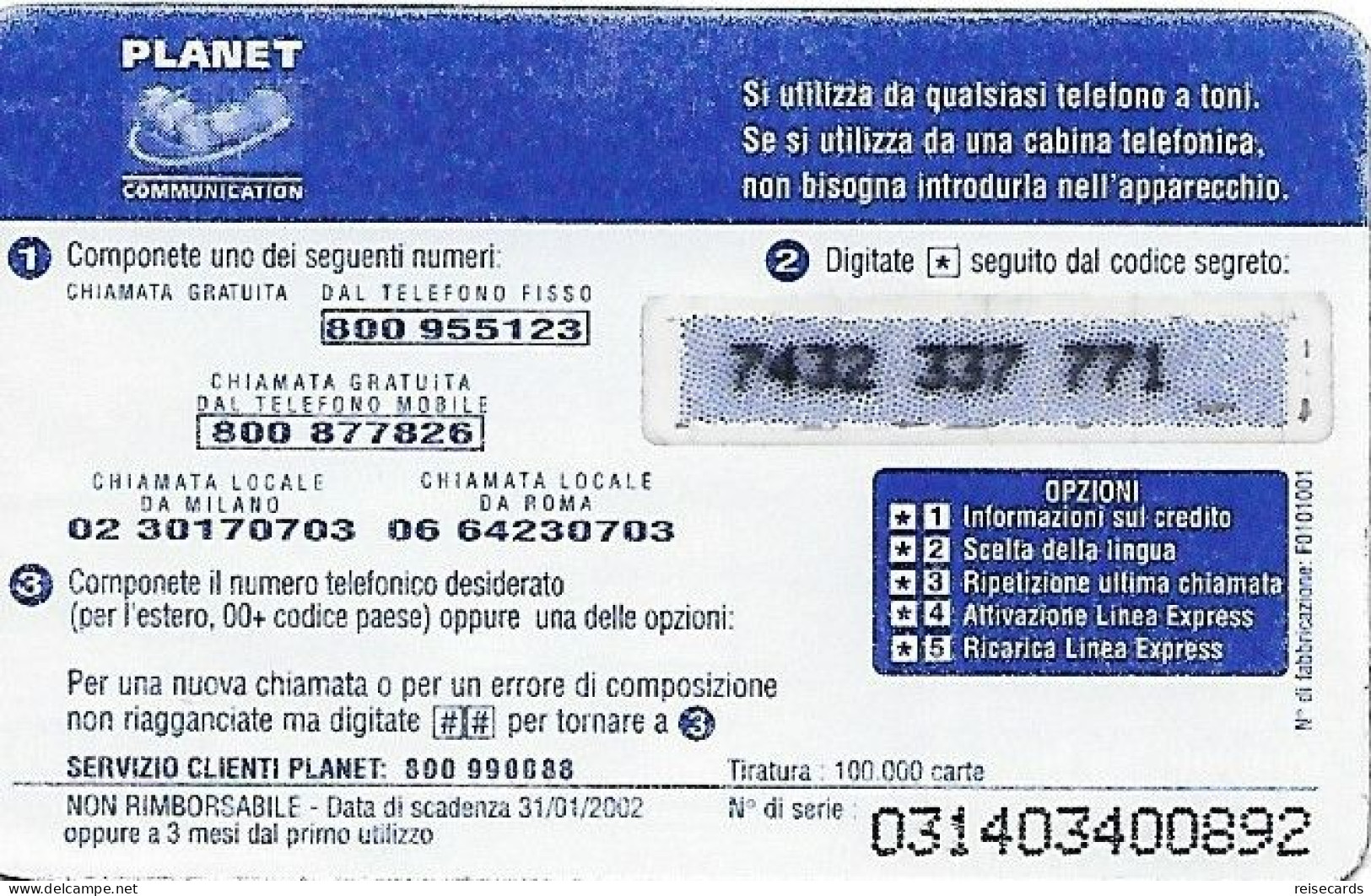 Italy: Prepaid Planet Communication - Firenze, Chiesa De S. Croce - [2] Sim Cards, Prepaid & Refills