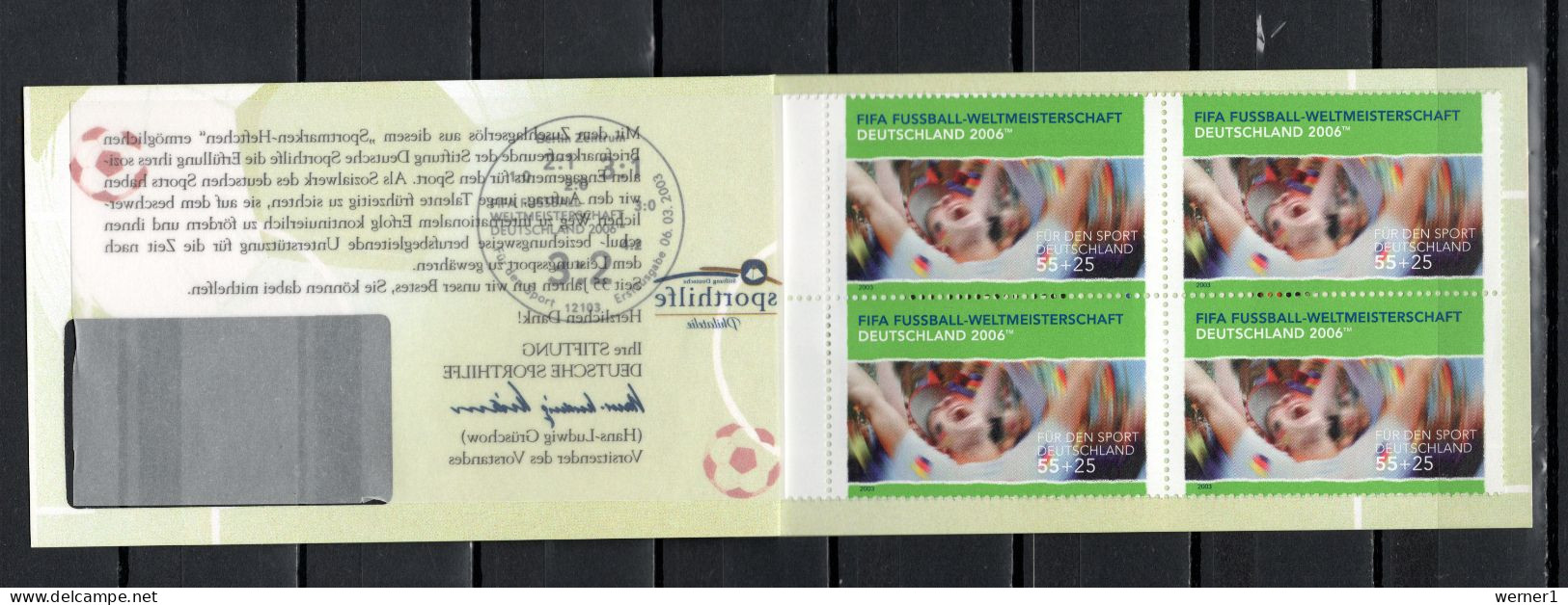 Germany 2003 Football Soccer World Cup Stamp Booklet With 4 Stamps + Vignette MNH - 2006 – Duitsland