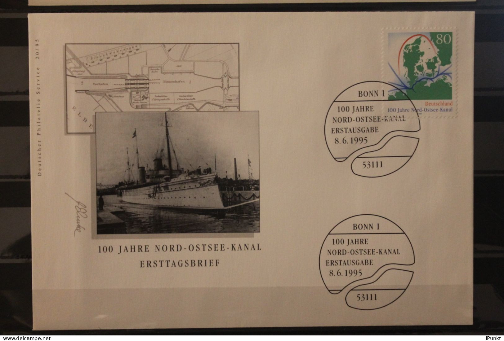 Deutschland  1995; Künstler-FDC:Nord- Ostsee-Kanal;  MiNr. 1802 - Andere & Zonder Classificatie