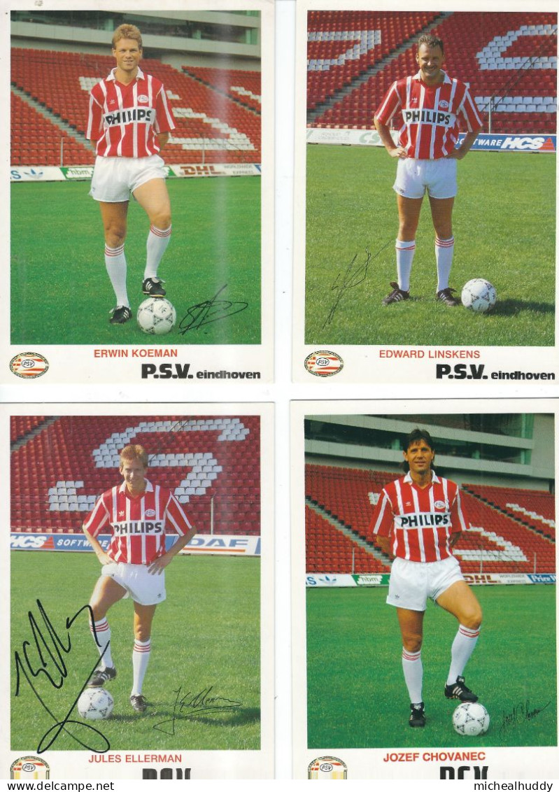 4  POSTCARDS   FC  PSV EINDHOVEN PLAYERS - Fussball