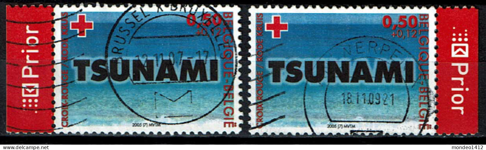 België OBP 3367 - Red Cross - Tsunami Charity   Prior L + R - Usados