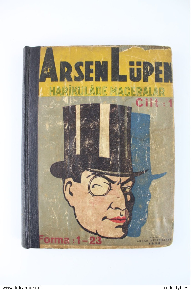 ARSENE LUPIN Turkish Book Series 1930s COMPLETE SET 1-6 Maurice Leblanc FREE SHIPPING Extremely Rare - Livres Anciens