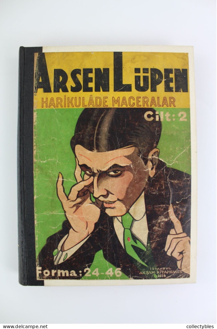 ARSENE LUPIN Turkish Book Series 1930s COMPLETE SET 1-6 Maurice Leblanc FREE SHIPPING Extremely Rare