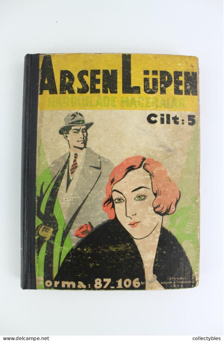 ARSENE LUPIN Turkish Book Series 1930s COMPLETE SET 1-6 Maurice Leblanc FREE SHIPPING Extremely Rare