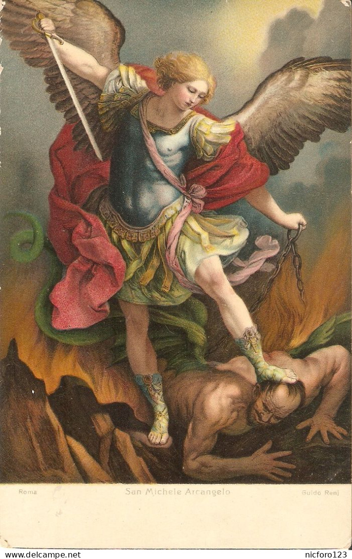 "Guido Reni. San Michele Archangelo ". Fine Art, Painting, Stengel Postcard # 29804 - Schilderijen
