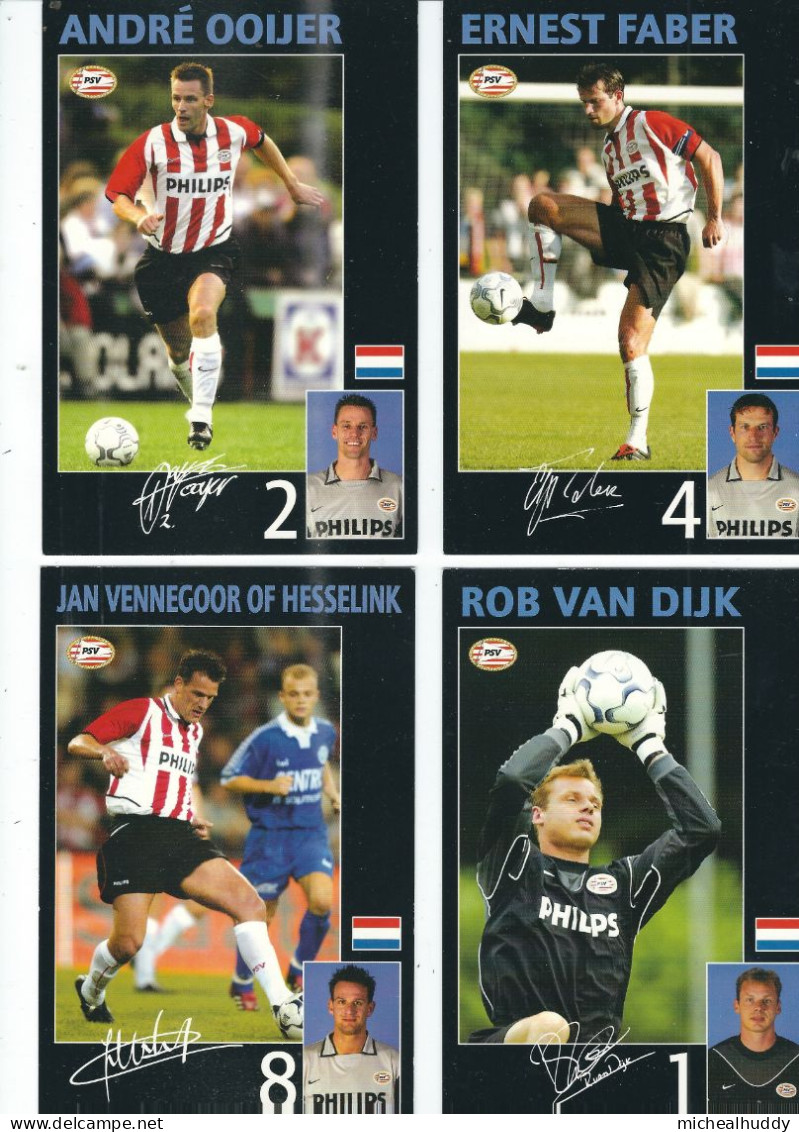 4  POSTCARDS   FC  PSV EINDHOVEN PLAYERS 2003- 04SEASON - Voetbal