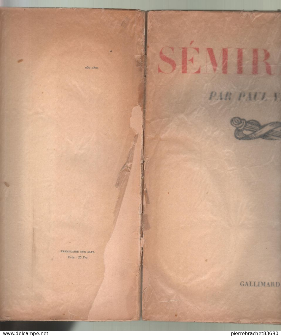 Paul Valéry. Sémiramis. 1934. Numéroté 1166/2000 - Ohne Zuordnung