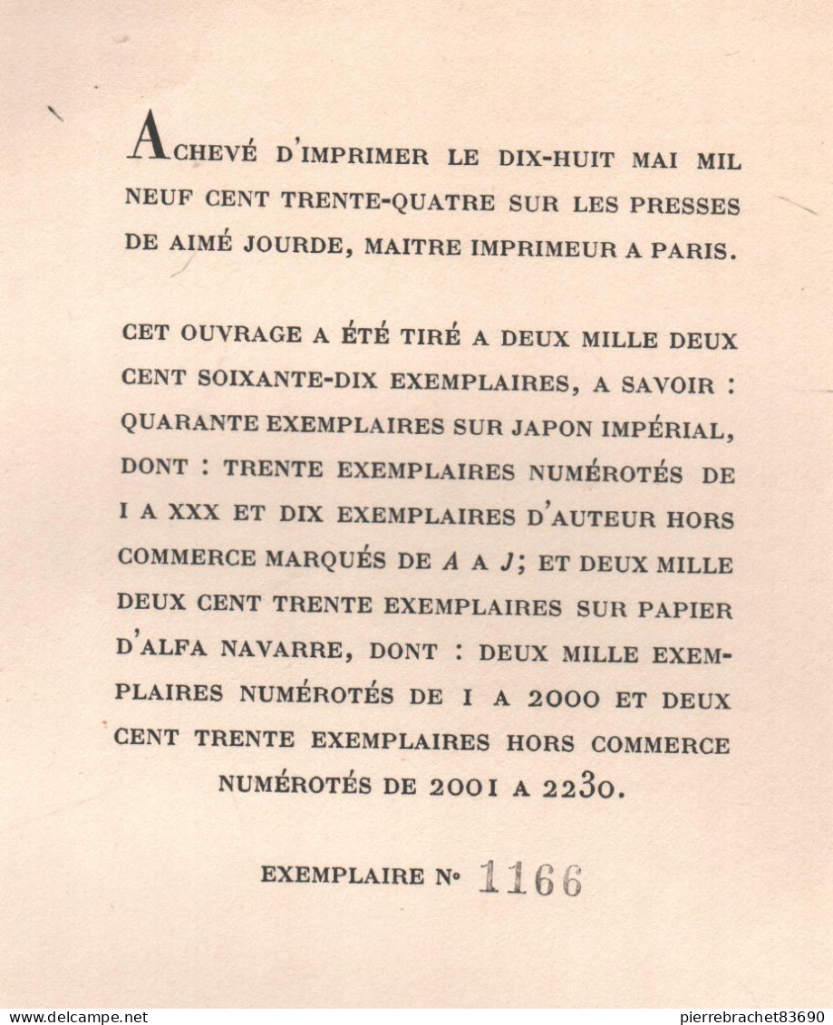 Paul Valéry. Sémiramis. 1934. Numéroté 1166/2000 - Sin Clasificación