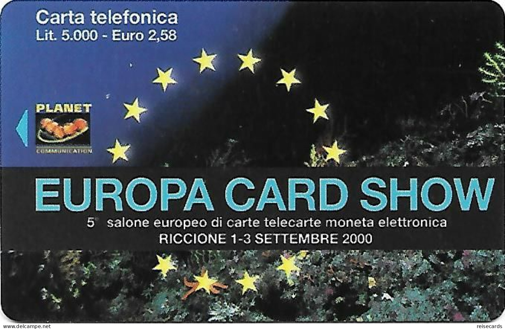 Italy: Prepaid Planet Communication  - Europa Card Show Riccione 2000. Mint - [2] Sim Cards, Prepaid & Refills