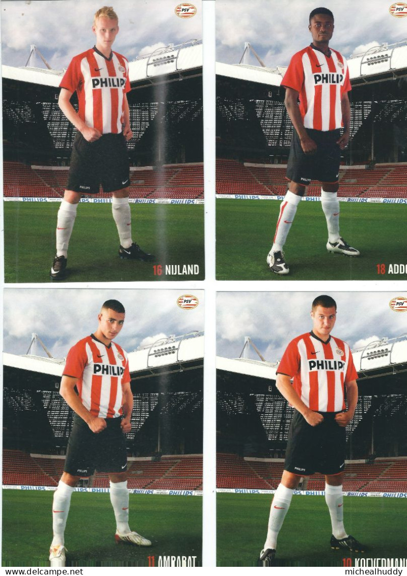 4  POSTCARDS   FC  PSV EINDHOVEN PLAYERS 2008- 09SEASON - Voetbal