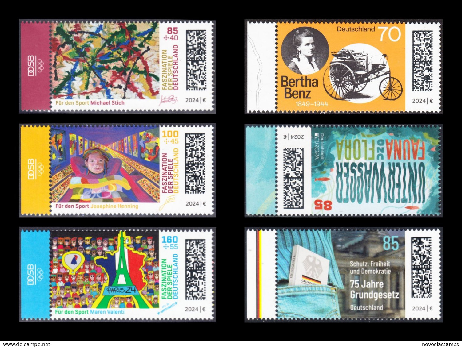 !a! GERMANY 2024 Mi. 3825-3830 MNH 6 SINGLES W/ Left Margins (TOTAL MAY-ISSUE) - Ungebraucht