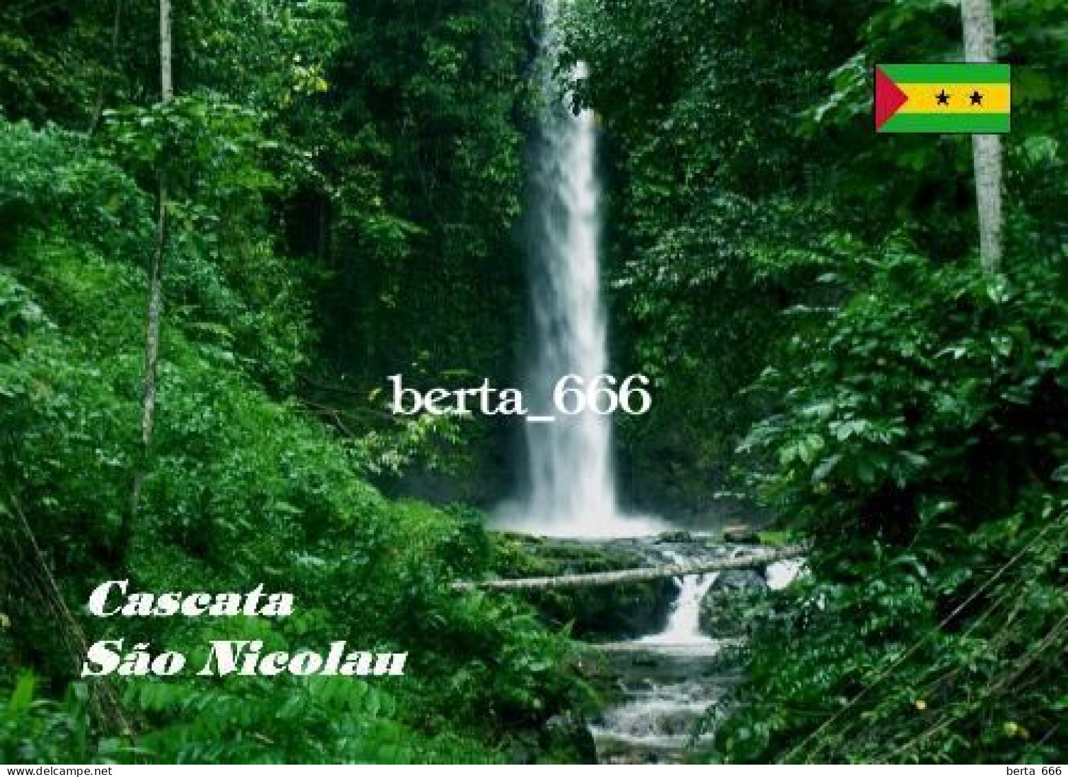 Sao Tome And Principe Sao Nicolau Waterfall New Postcard - Sao Tomé E Principe