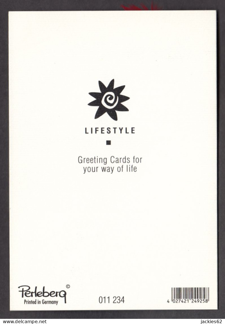 096303GF/ Carte Moderne De Luxe, Applications De Fleurs En Tissu Et Plume - Birthday