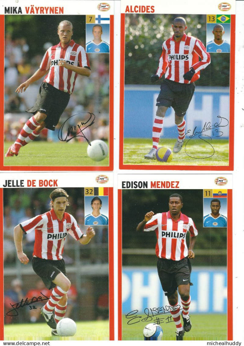 4  POSTCARDS   FC  PSV EINDHOVEN PLAYERS 2006- 07 SEASON - Calcio