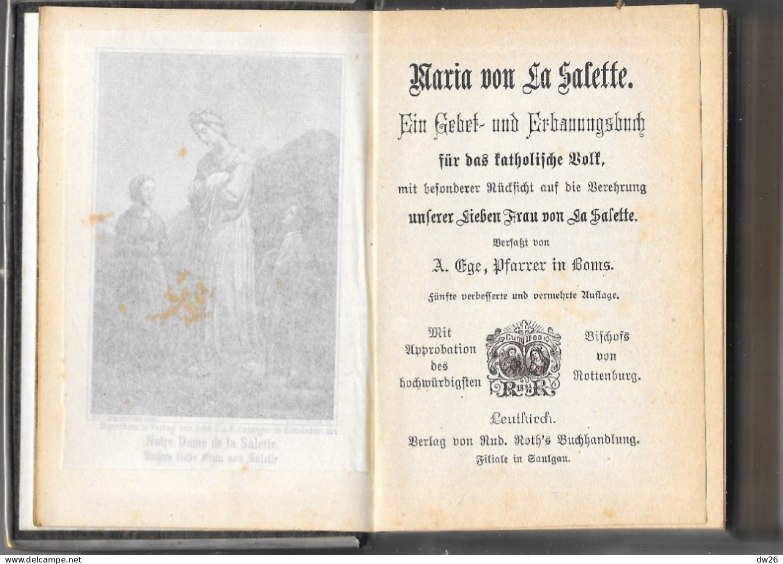 Buch Im Deutschen Gothic-Stil - Maria Von La Salette (Notre Dame De La Salette) Ein Gebet Und Erbauungsbuch - Christianism