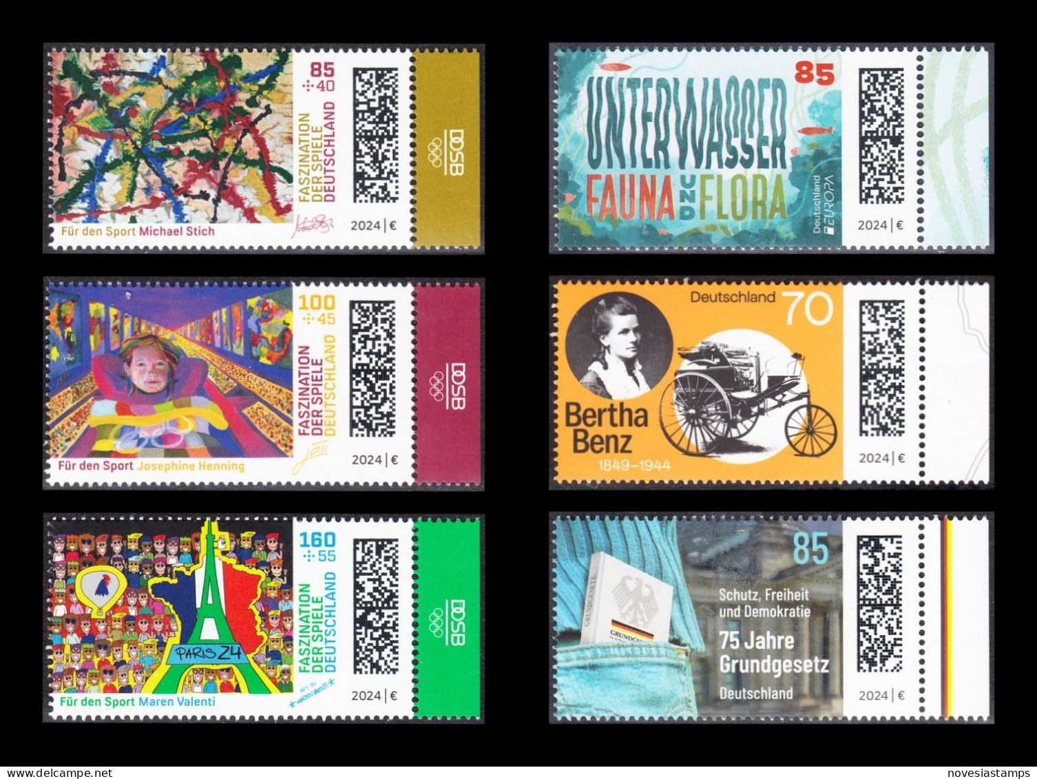 !a! GERMANY 2024 Mi. 3825-3830 MNH 6 SINGLES W/ Right Margins (TOTAL MAY-ISSUE) - Nuovi