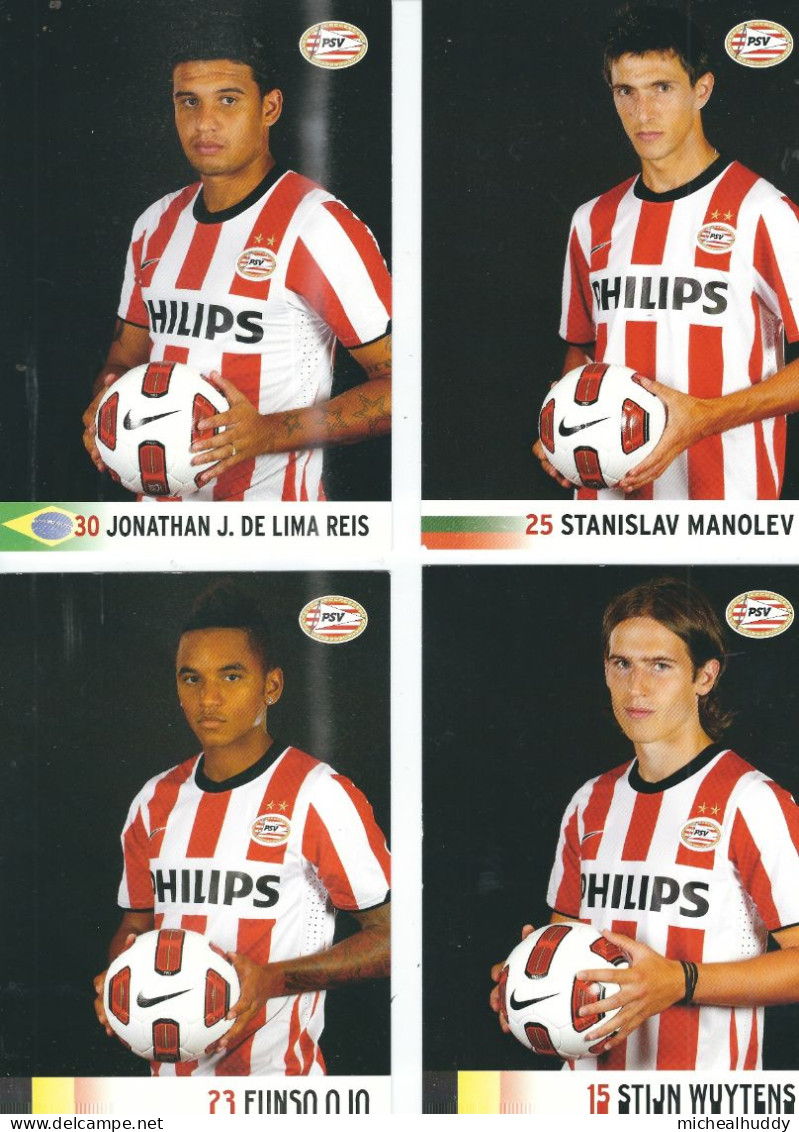 4  POSTCARDS   FC  PSV EINDHOVEN PLAYERS 2010- 11 SEASON - Voetbal