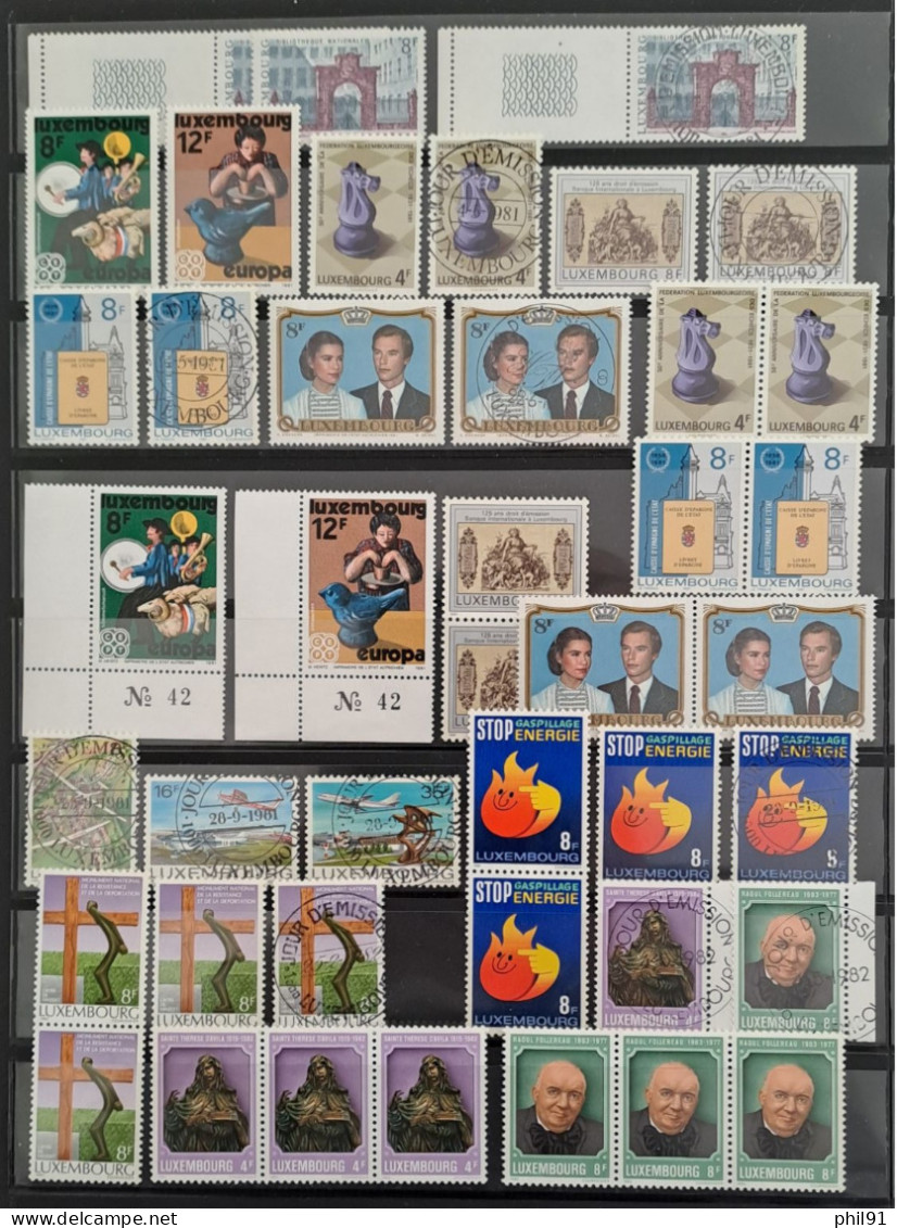 LUXEMBOURG    Petite Collection De Timbres Neufs Et Ace Oblitarations 1er Jour  Entre Les Années 1959 Et 1995 - Colecciones