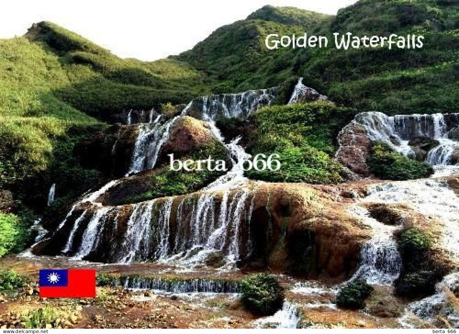 Taiwan Golden Waterfalls New Postcard - Taiwán