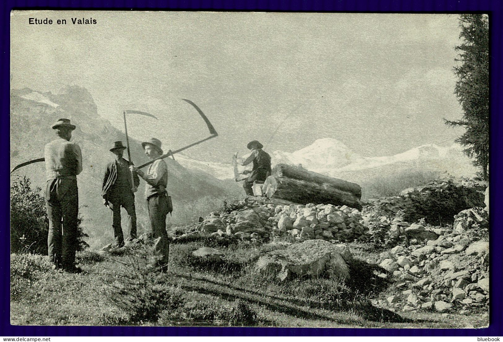 Ref 1645 - Early Postcard - Workers On A Break - Etude En Valais - Switzerland - Other & Unclassified