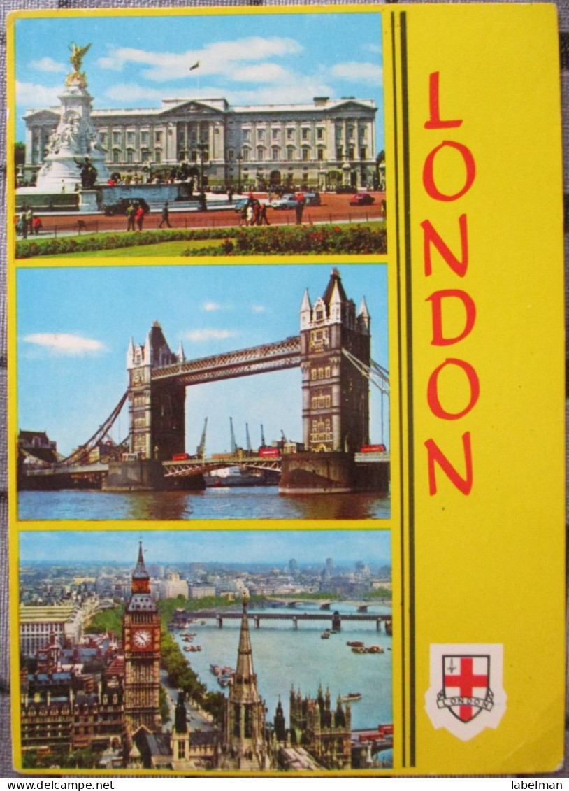 ENGLAND UK UNITED KINGDOM LONDON BIG BEN TOWER BRIDGE BUCKINGHAM PALACE POSTCARD CARTE POSTALE CARTOLINA CARD POSTKARTE - Houses Of Parliament