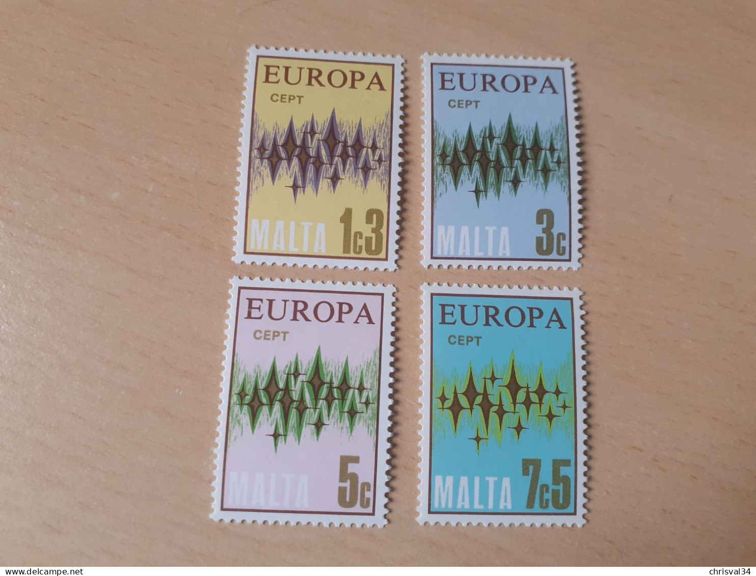 TIMBRES   MALTE   EUROPA   1972   N  452  A  455   COTE  2,00  EUROS   NEUFS  LUXE** - 1972