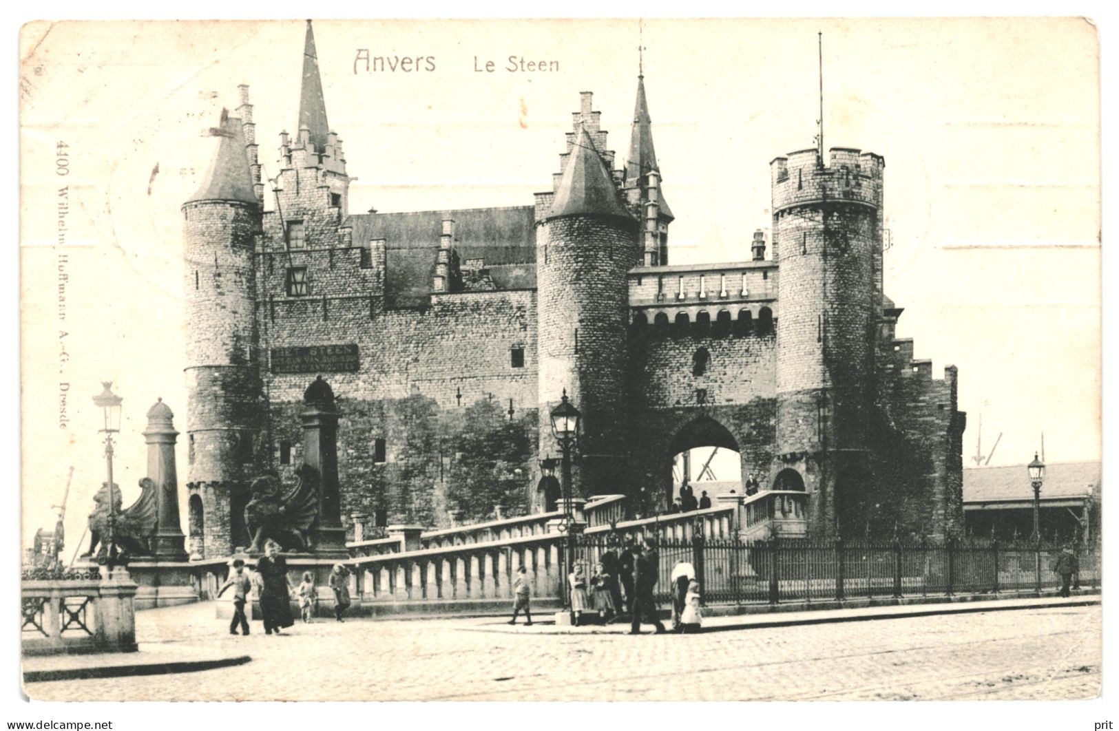 Antwerpen Anvers Le Steen 1910 Used Real Photo Postcard Sent To Riga Latvia Imperial Russia. Publ: Wilhelm Hoffmann - Antwerpen