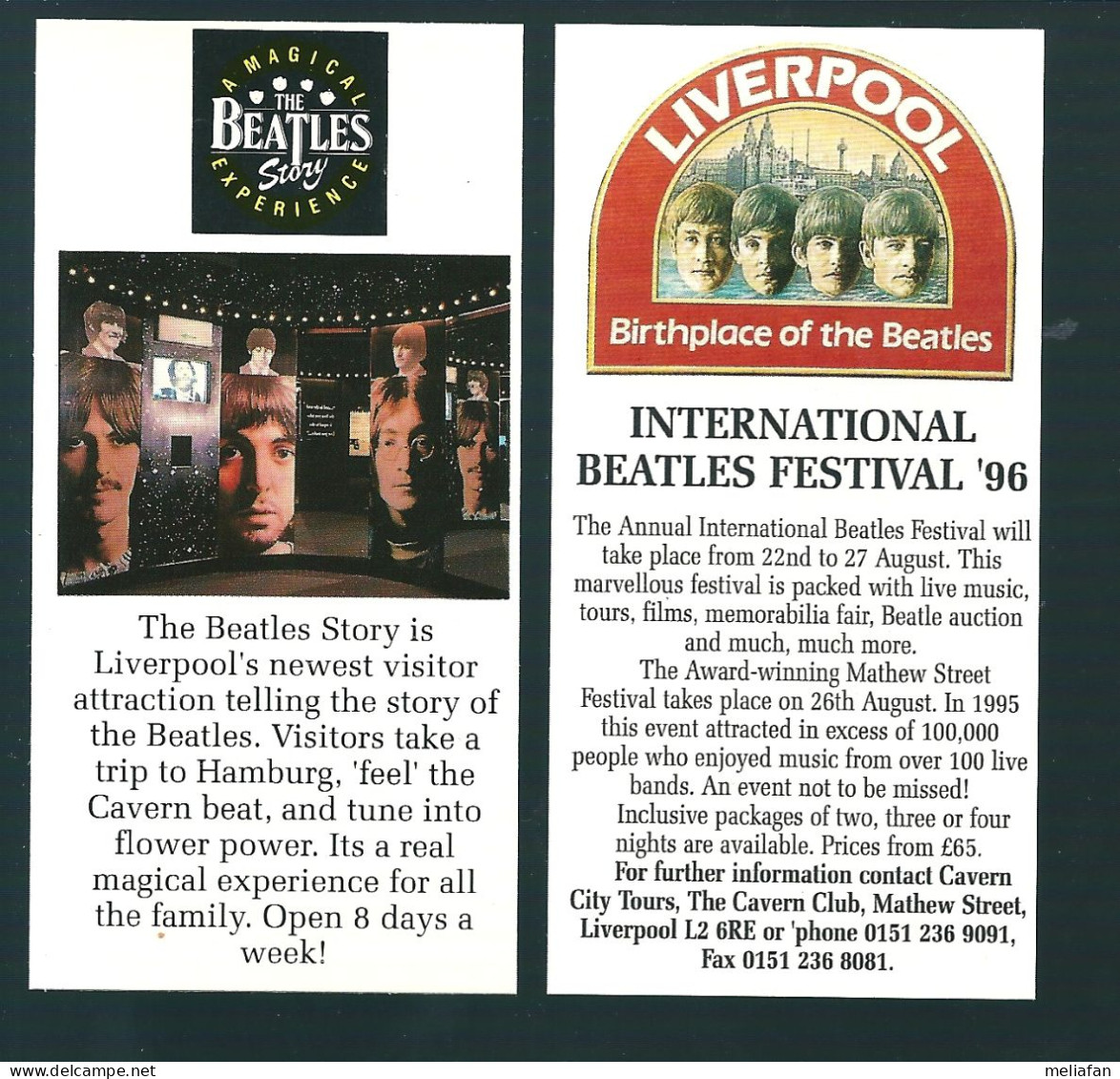 S912 - CARTONETTES THE BEATLES EXPERIENCE - BEATLES WEEK LIVERPOOL 1996 - Plakate & Poster