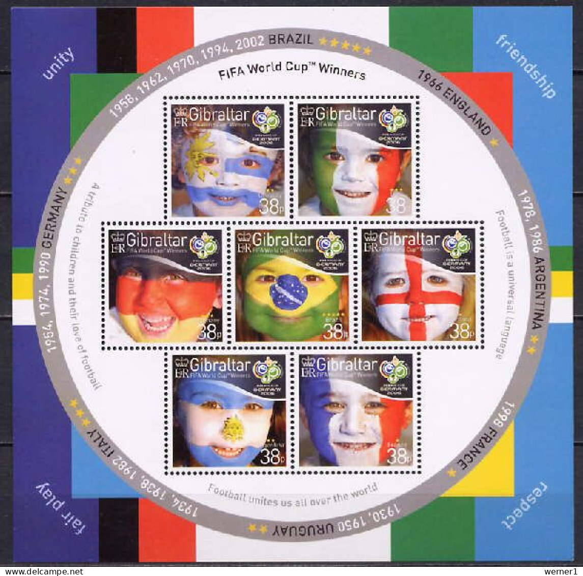 Gibraltar 2006 Football Soccer World Cup S/s MNH - 2006 – Germany