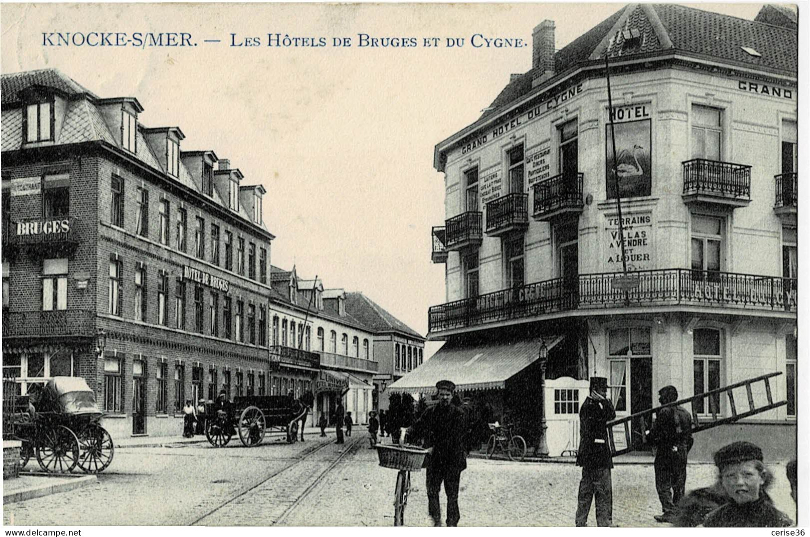 Knocke-S/Mer Les Hôtels De Bruges Et Du Cygne Circulée En 1909 - Knokke