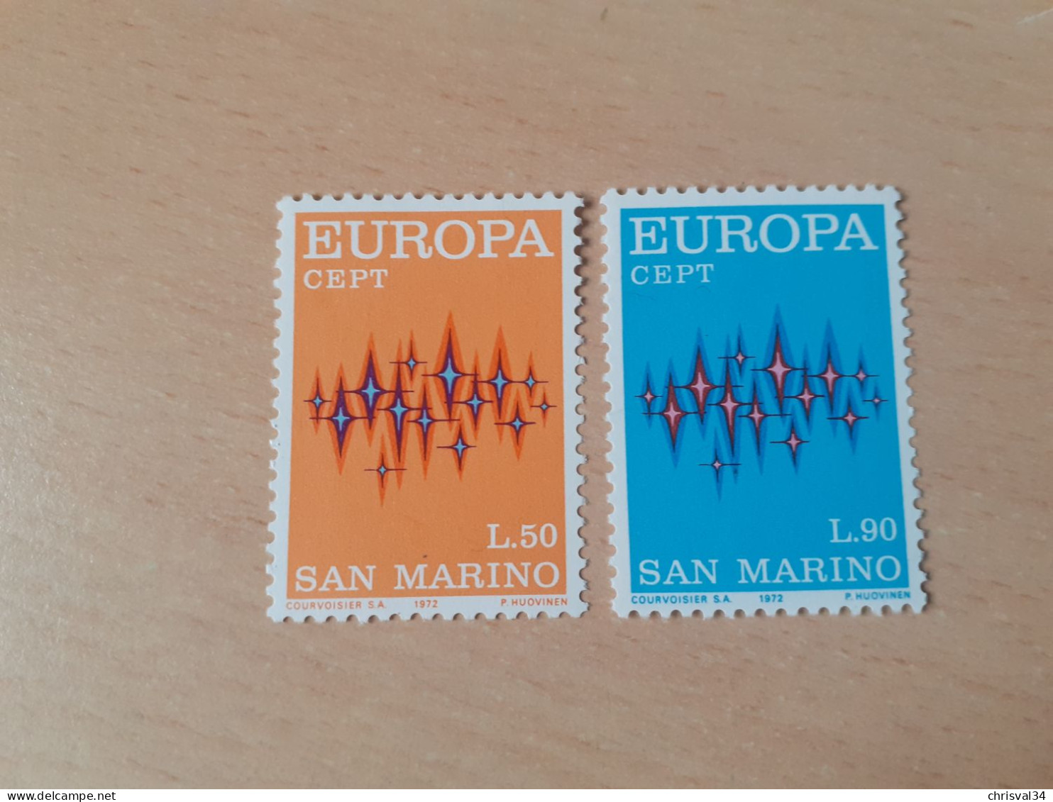 TIMBRES   SAINT-MARIN   EUROPA   1972   N  808  /  809   COTE  1,00  EUROS   NEUFS  LUXE** - 1972