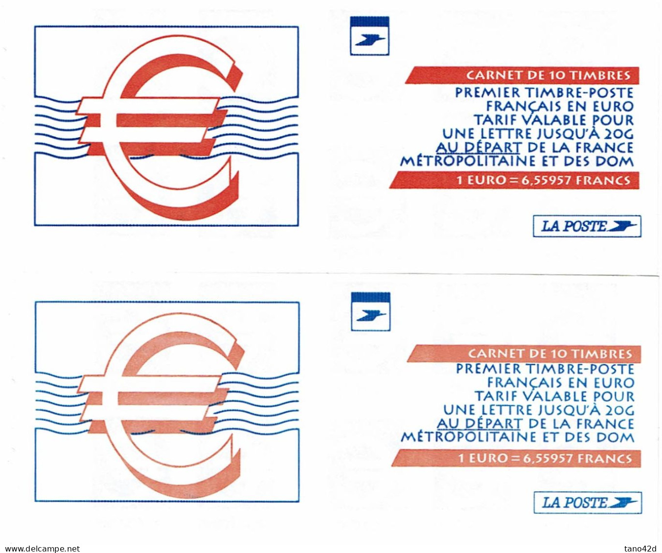 CARNETS DE FRANCE - 2 CARNETS "EURO" COUVERTURE NUANCE FONCEE ET NUANCE PÂLE - Modernes : 1959-...