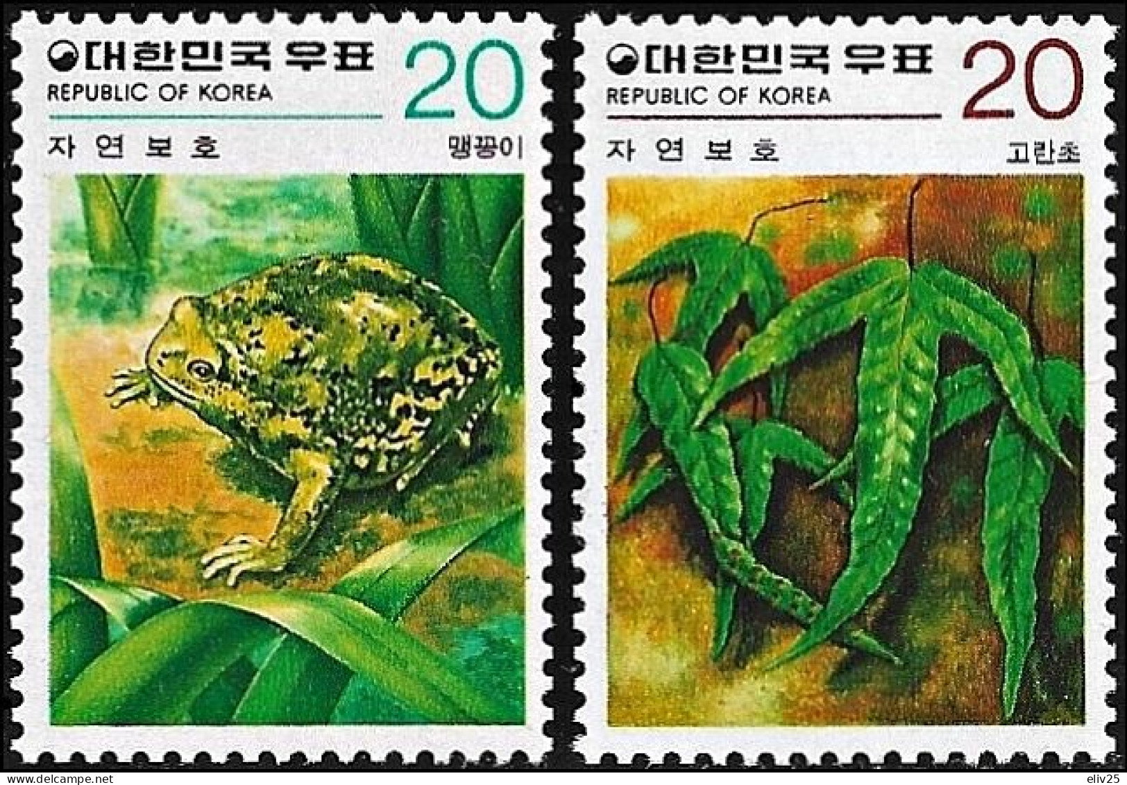 South Korea 1979, Nature Conservation Reptiles Boreal Digging Frog - 2 V. MNH - Kikkers