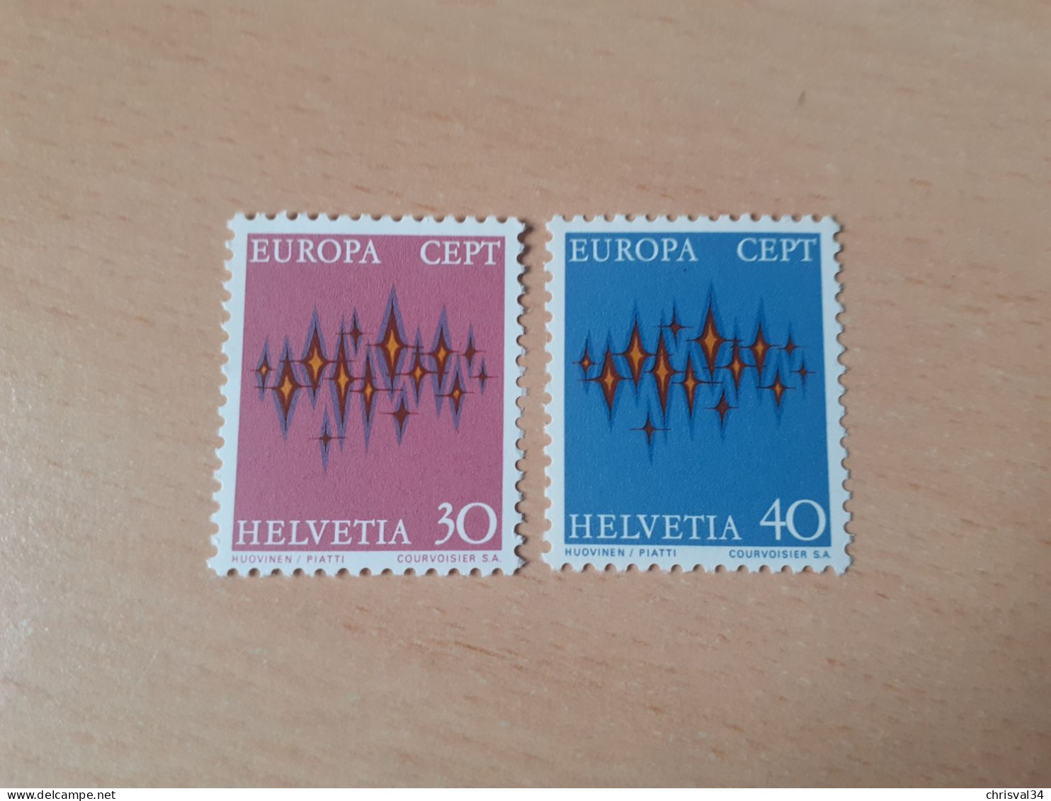 TIMBRES   SUISSE   EUROPA   1972   N  899  /  900   COTE  1,50  EUROS   NEUFS  LUXE** - 1972