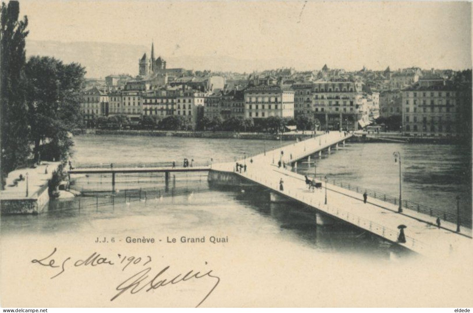 Geneve  Pionnière 1903 JJ 6. Grand Quai Timbre Taxe Cannes - Genève