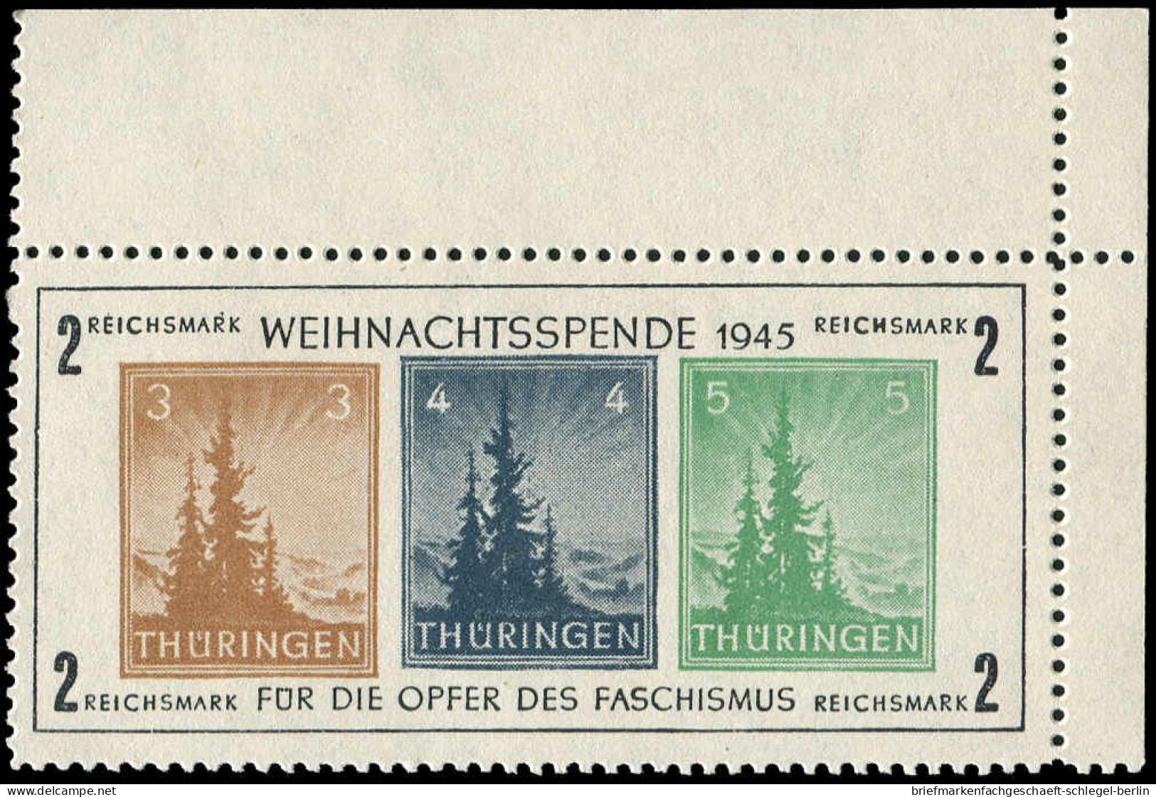 SBZ - Thüringen, 1945, Bl. 1 Xb (II), Postfrisch - Sonstige & Ohne Zuordnung