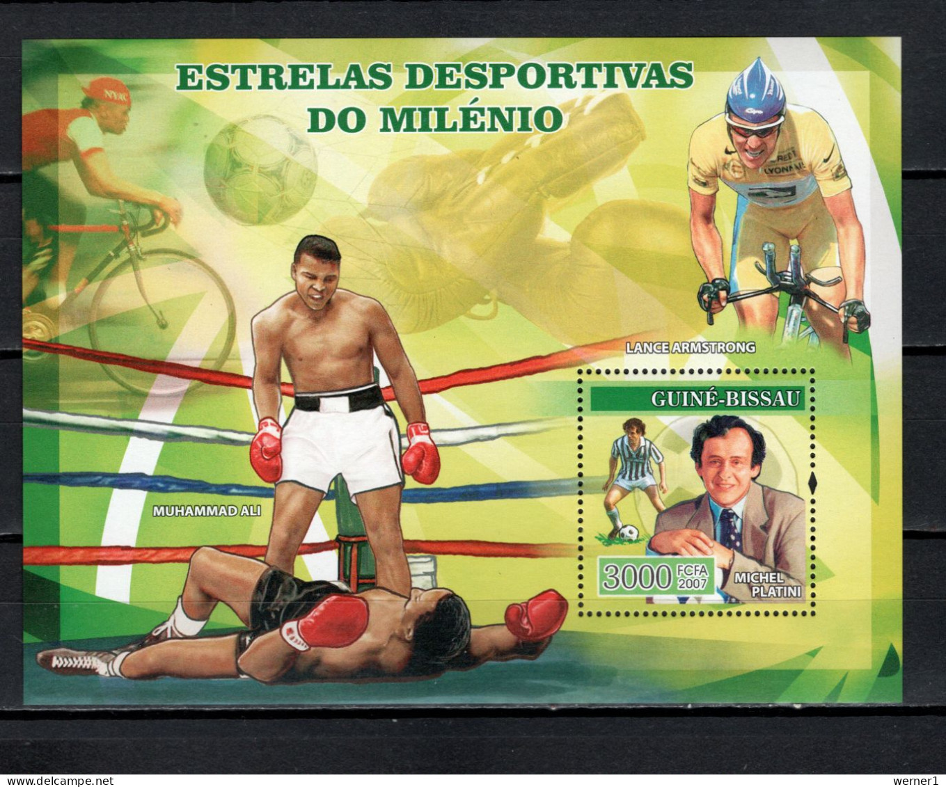 Guinea-Bissau 2007 Football Soccer, Michel Platini, Cycling, Boxing S/s MNH - Unused Stamps