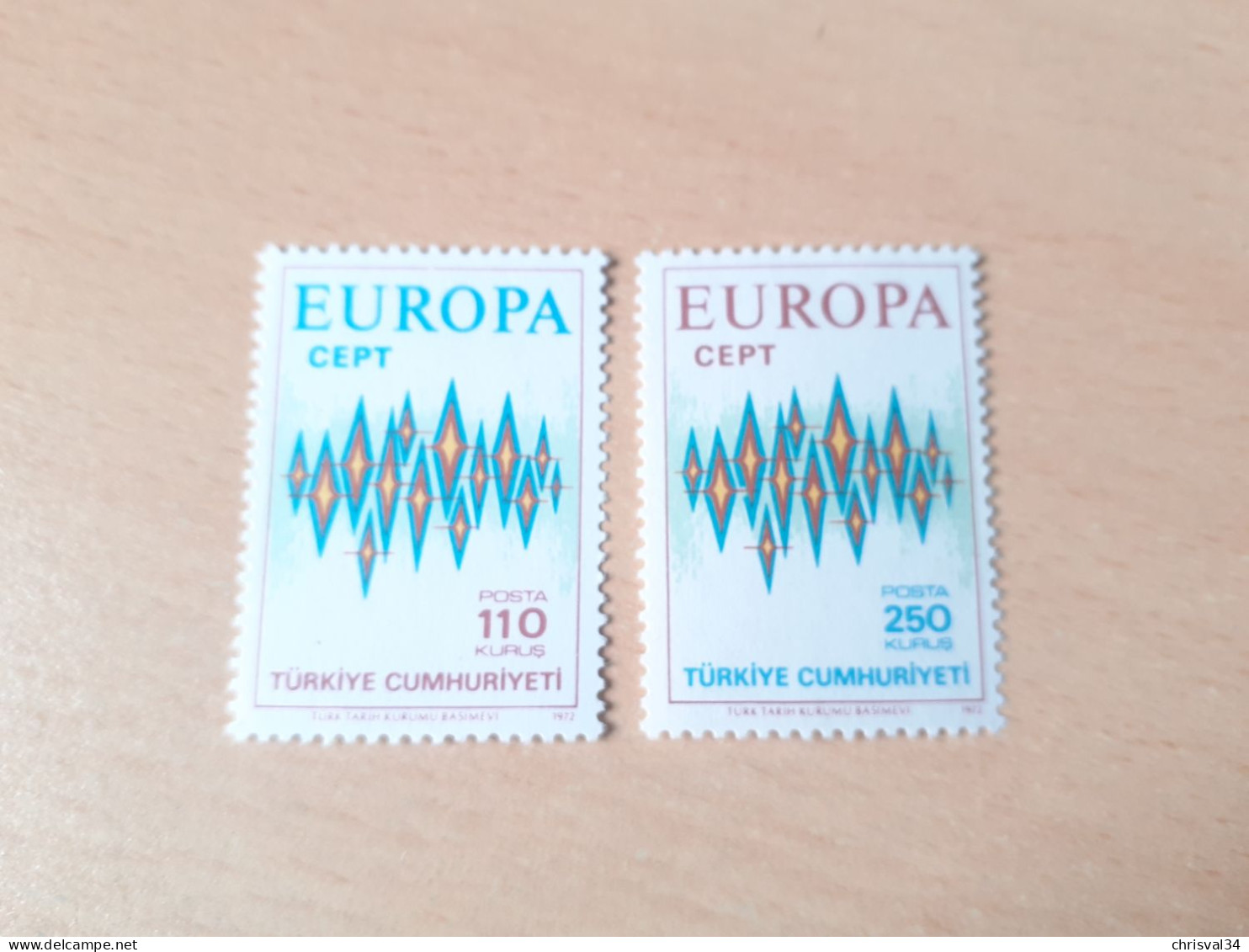 TIMBRES   TURQUIE   EUROPA   1972   N  2024  /  2025   COTE  5,00  EUROS   NEUFS  LUXE** - 1972